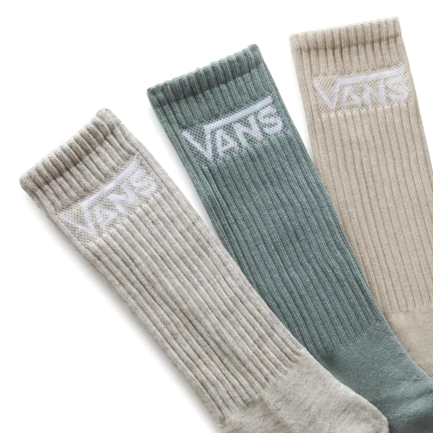 Mn Classic Crew (9.5-13) Chinois Green - Set da Tre Paia di Calzini Verdi / Multicolore VN000XSERL61  VANS 