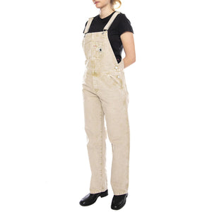 W' Bib Overall Straight - Salopette Donna Beige Chalk Wash I035572-07E5F . CARHARTT WIP 