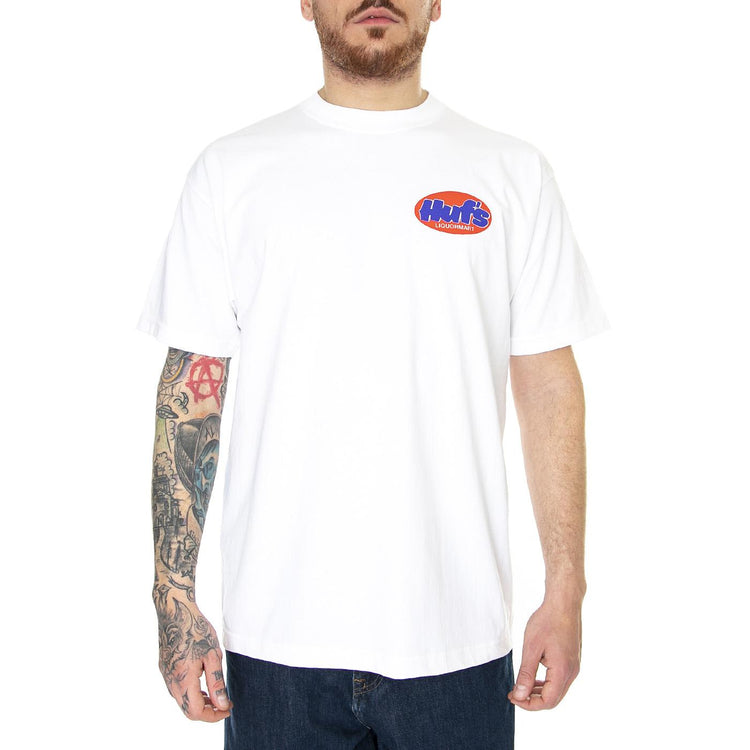Liquormart S/S Tee White - Maglietta Girocollo Uomo Bianca TS01946-WHITE  HUF 