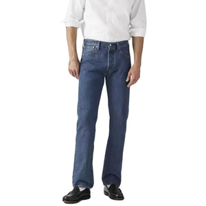 501 Levis Original Stonewash 80684 - Pantaloni Denim Jeans Uomo Blu 00501-0114 Med Indigo LEVIS 