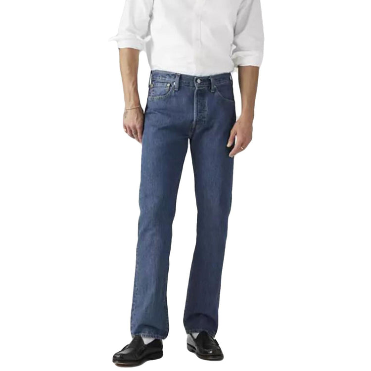 501 Levis Original Stonewash 80684 - Pantaloni Denim Jeans Uomo Blu 00501-0114 Med Indigo LEVIS 