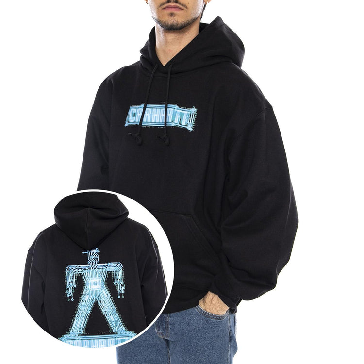 Hooded Electric Boogie Sweat Black- Felpa con Cappuccio Uomo Nera I035610.89XX . CARHARTT WIP 