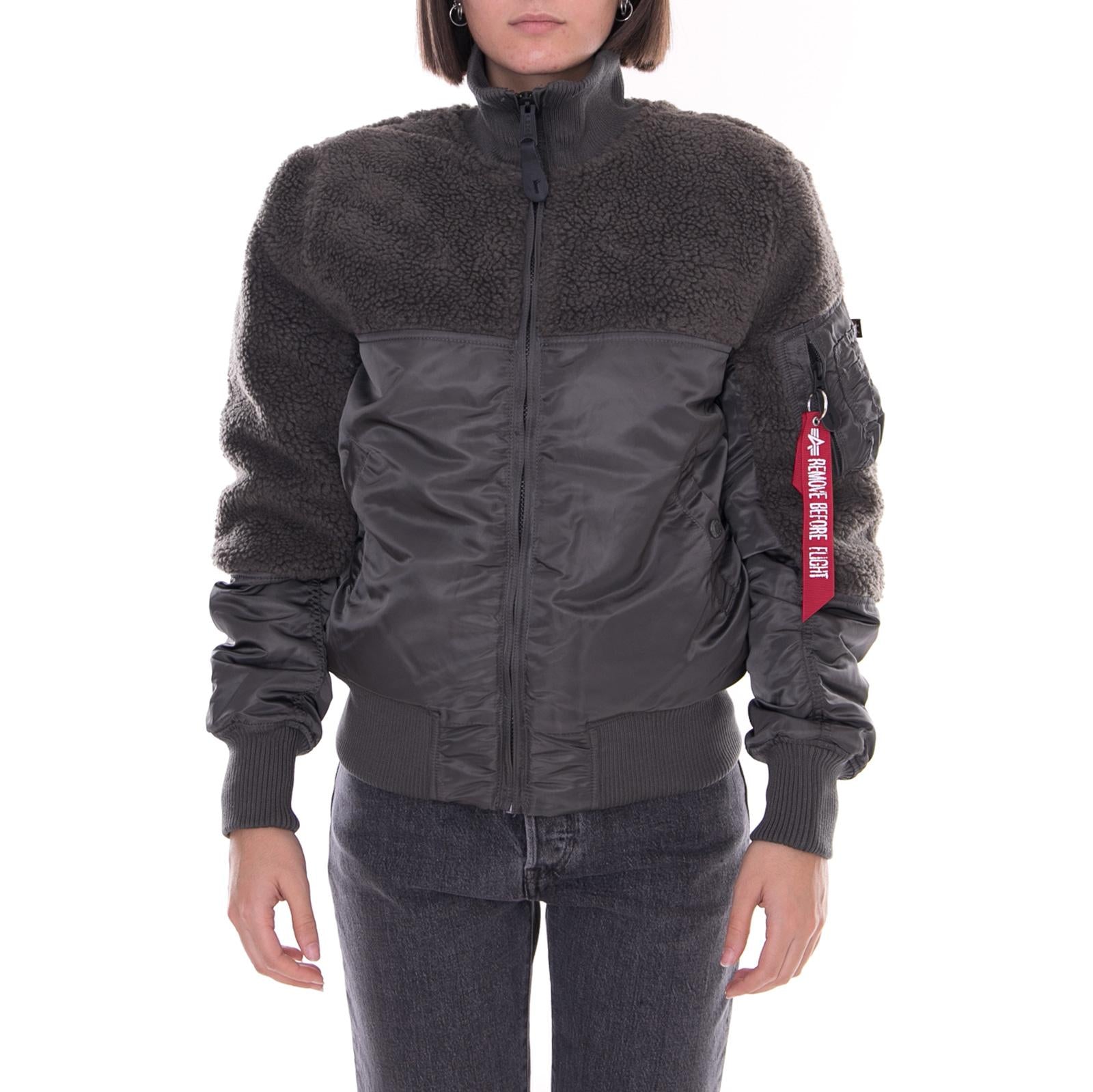 Teddy Jacket Grey/Black 188106-136  ALPHA INDUSTRIES 
