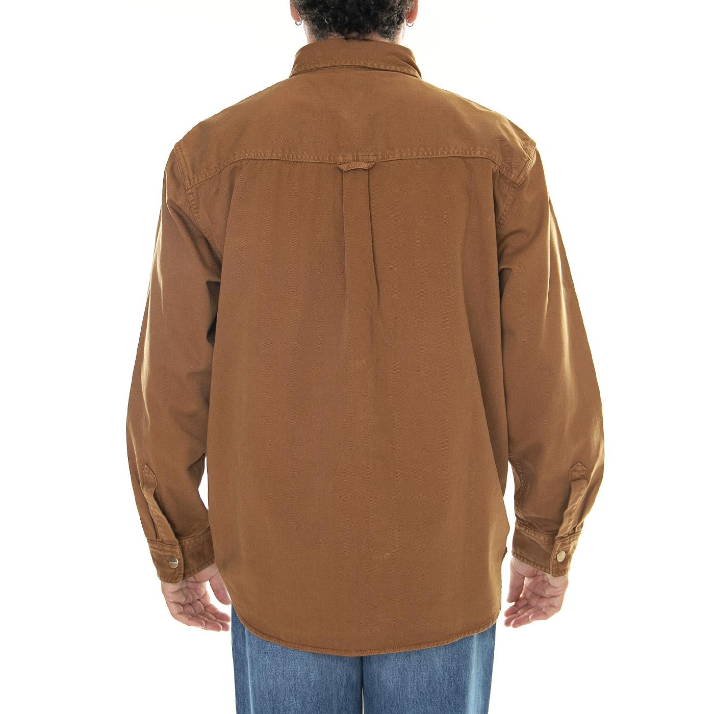 Derby Shirt Jac Hamilton Brown / Garment Dyed - Giacca Smanicata Invernale Uomo Marrone I032111.HZGD  CARHARTT WIP 