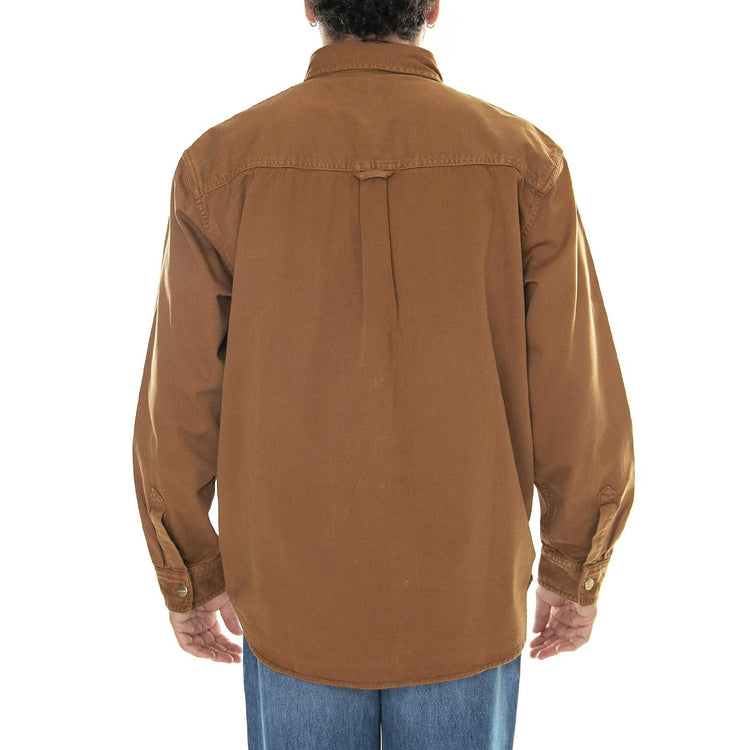 Derby Shirt Jac Hamilton Brown / Garment Dyed - Giacca Smanicata Invernale Uomo Marrone I032111.HZGD  CARHARTT WIP 