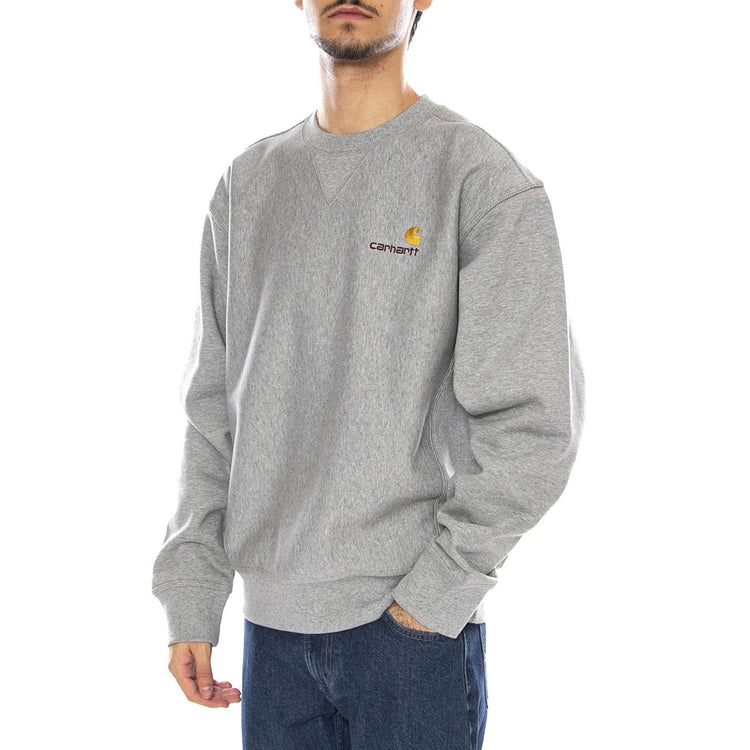 American Script Sweat Grey Heather - Felpa Girocollo Uomo Grigia I025475.V6XX . CARHARTT WIP 