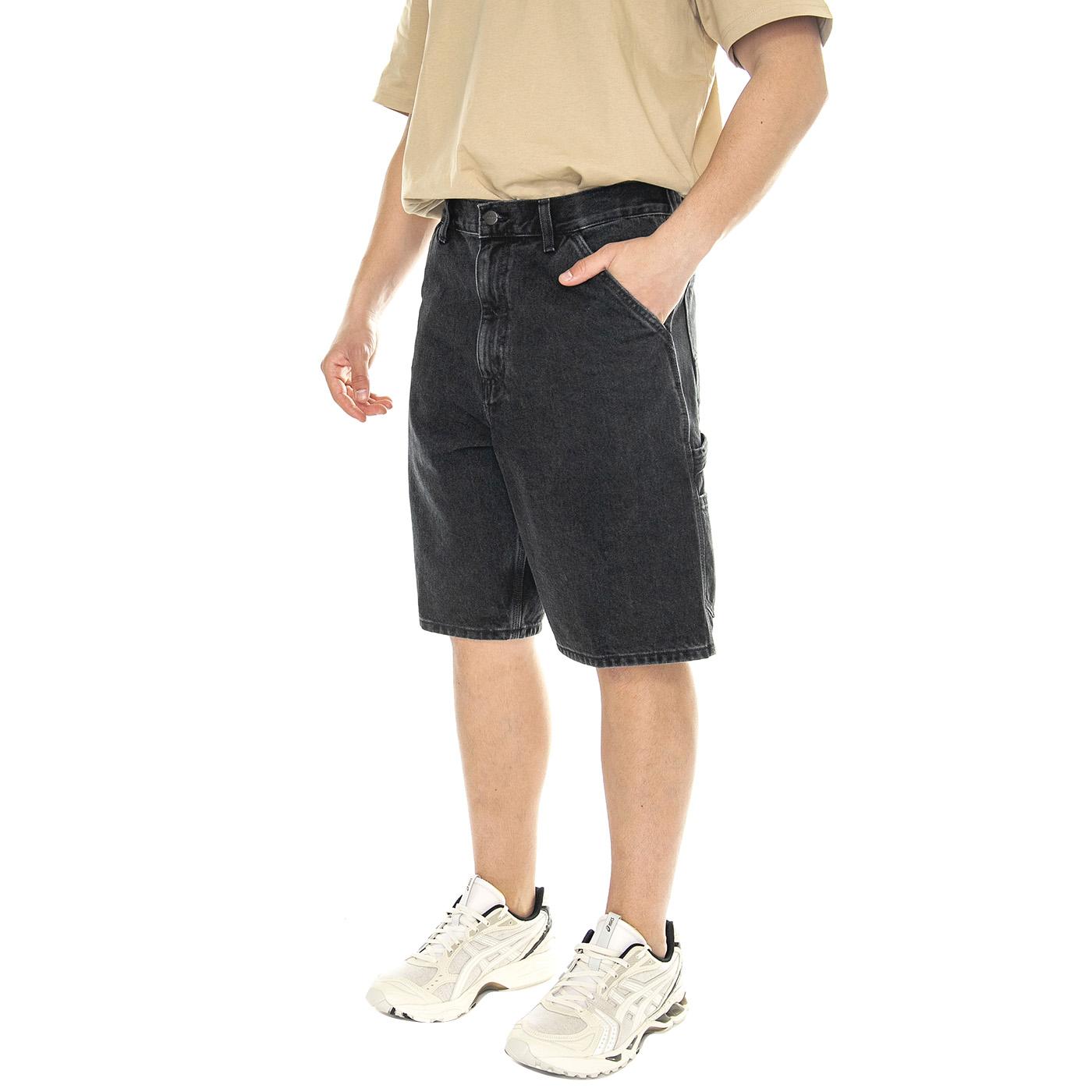 Single Knee Short Black /stone washed - Bermuda Uomo Denim Jeans Neri I032026.8906  CARHARTT WIP 