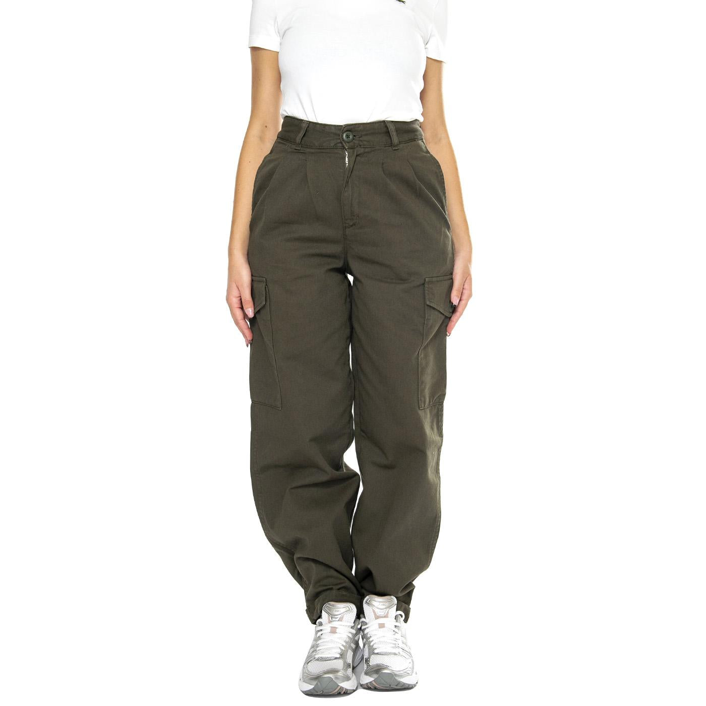 W' Collins Pant Office Green garment dyed - Pantaloni Donna Verde I029789.666GD  CARHARTT WIP 