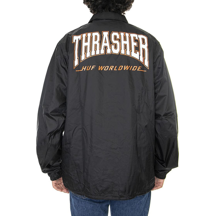 Huf x Thrasher Split Coaches - Giacca Uomo Nera JK00385-BLACK  HUF 