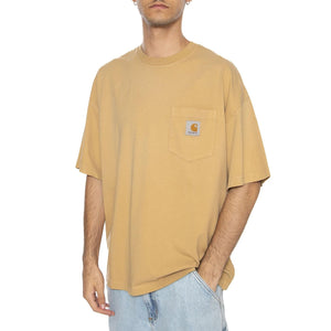 S/S Hudson Pocket T-Shirt Dusty H Brown - Maglietta Girocollo Uomo Marrone I035140.07E5F  CARHARTT WIP 