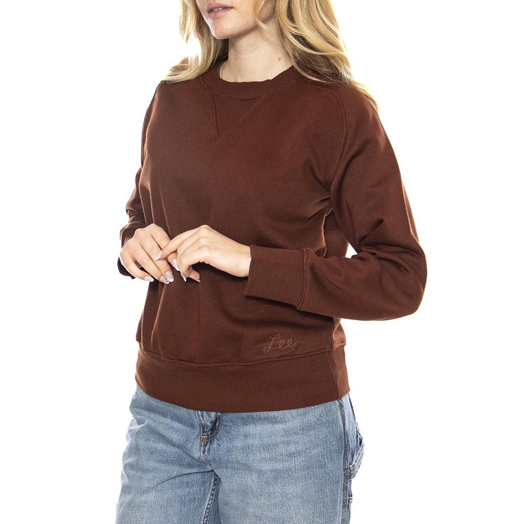 Raglan Crew SWS Luxe Brown -- Maglione Donna Marrone 112371293 . LEE 