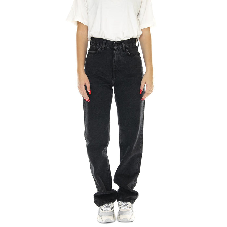 W' Noxon Pant Black /stone washed - Pantaloni Denim Jeans Donna Neri I031920.8906  CARHARTT WIP 