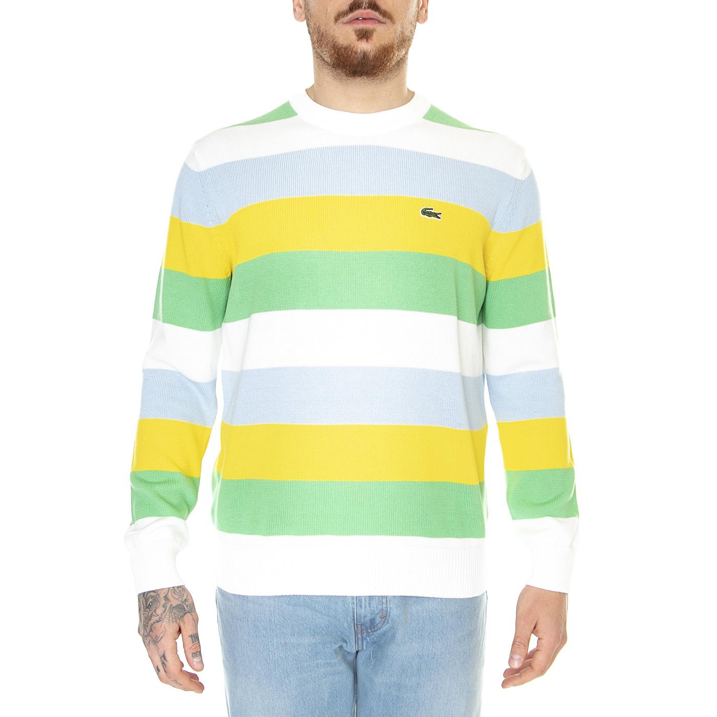 Pullover WCI Multicolore - Maglione Girocollo in Cotone Uomo Multicolore AH1674-WCI  LACOSTE 
