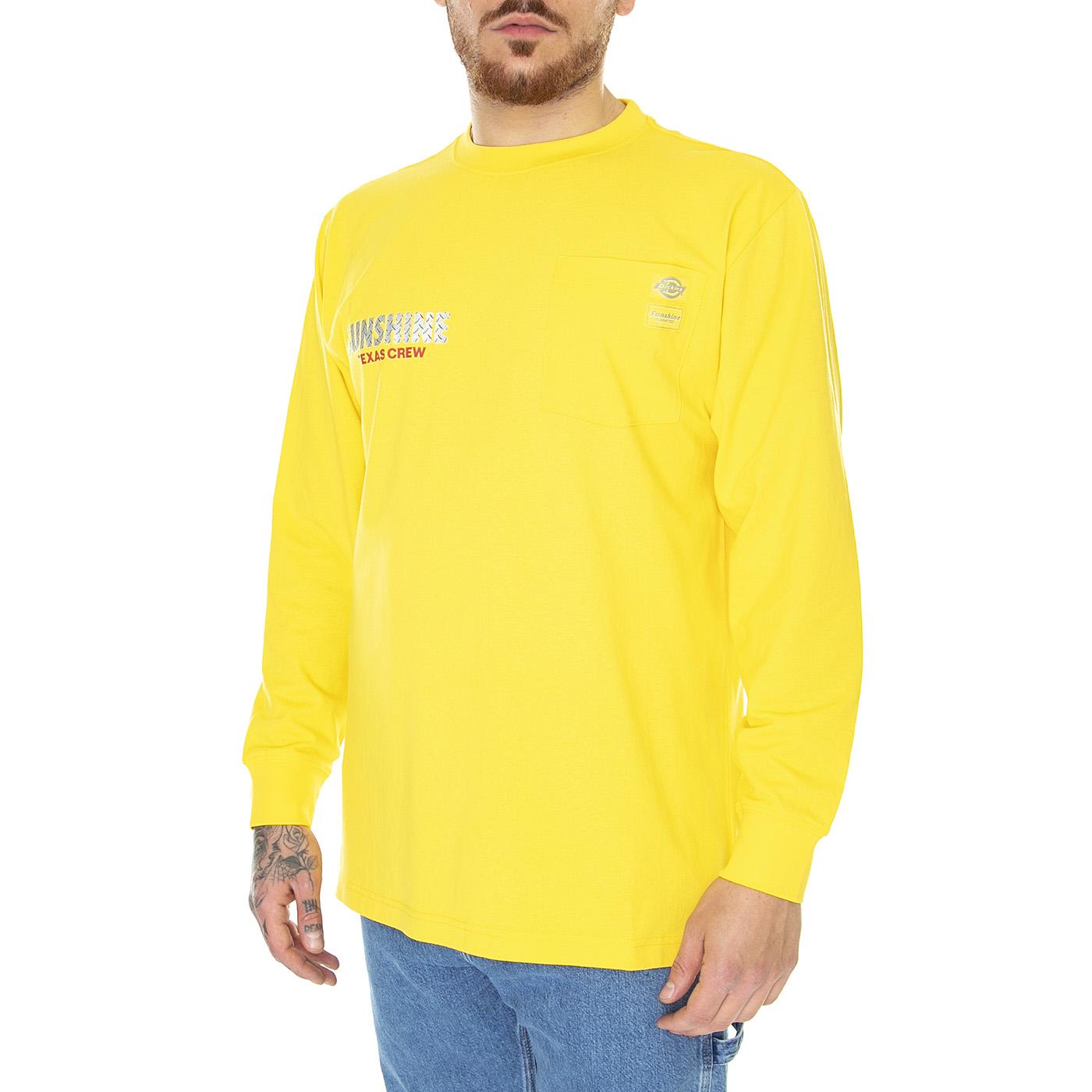 Nys LS Yexas Crew Tee Dark Yellow - Maglietta Maniche Lunghe Uomo Gialla DK0A4Y4GD621  DICKIES 