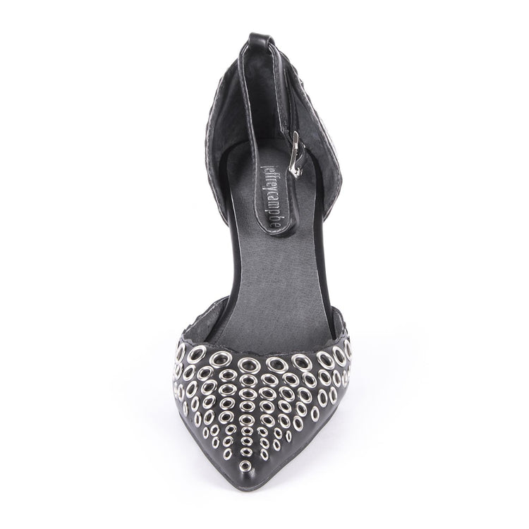 LYMAN LEATHER BLACK +SILVER JCSJC2322LEA-BLACK  JEFFREY CAMPBELL 