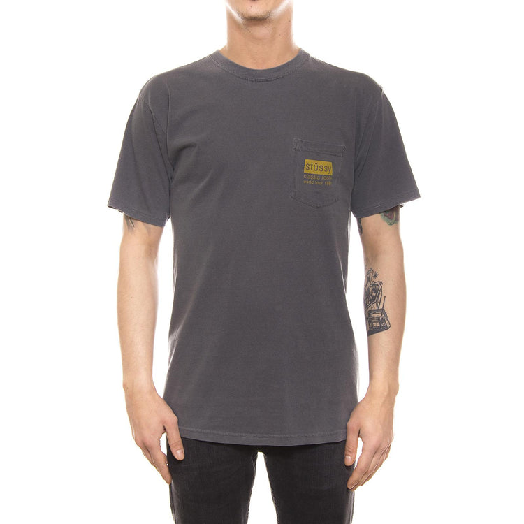 CLASSIC ROOTS PIG. DYE PKT TEE BLACK 1944039-BLACK  STUSSY 