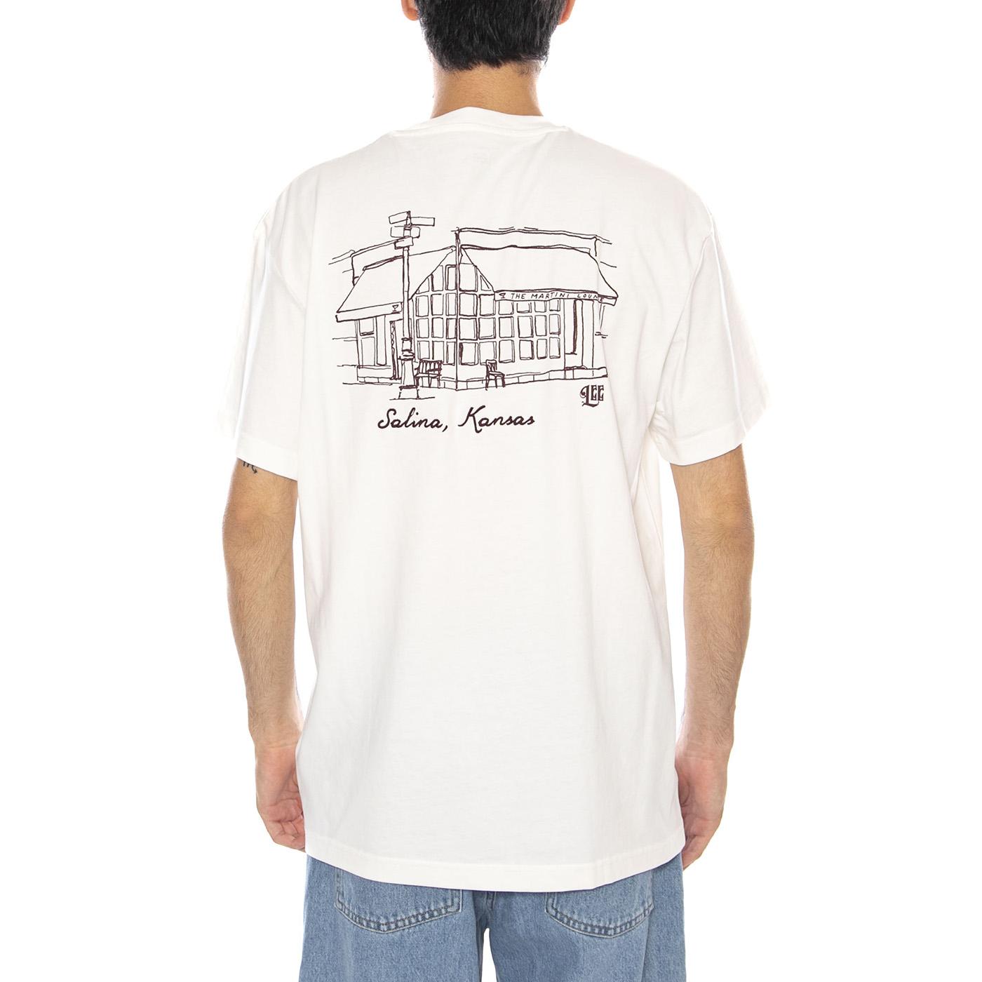 Relaxed Graphic Tee Ecru - Maglietta Girocollo Uomo Crema 112370514  LEE 