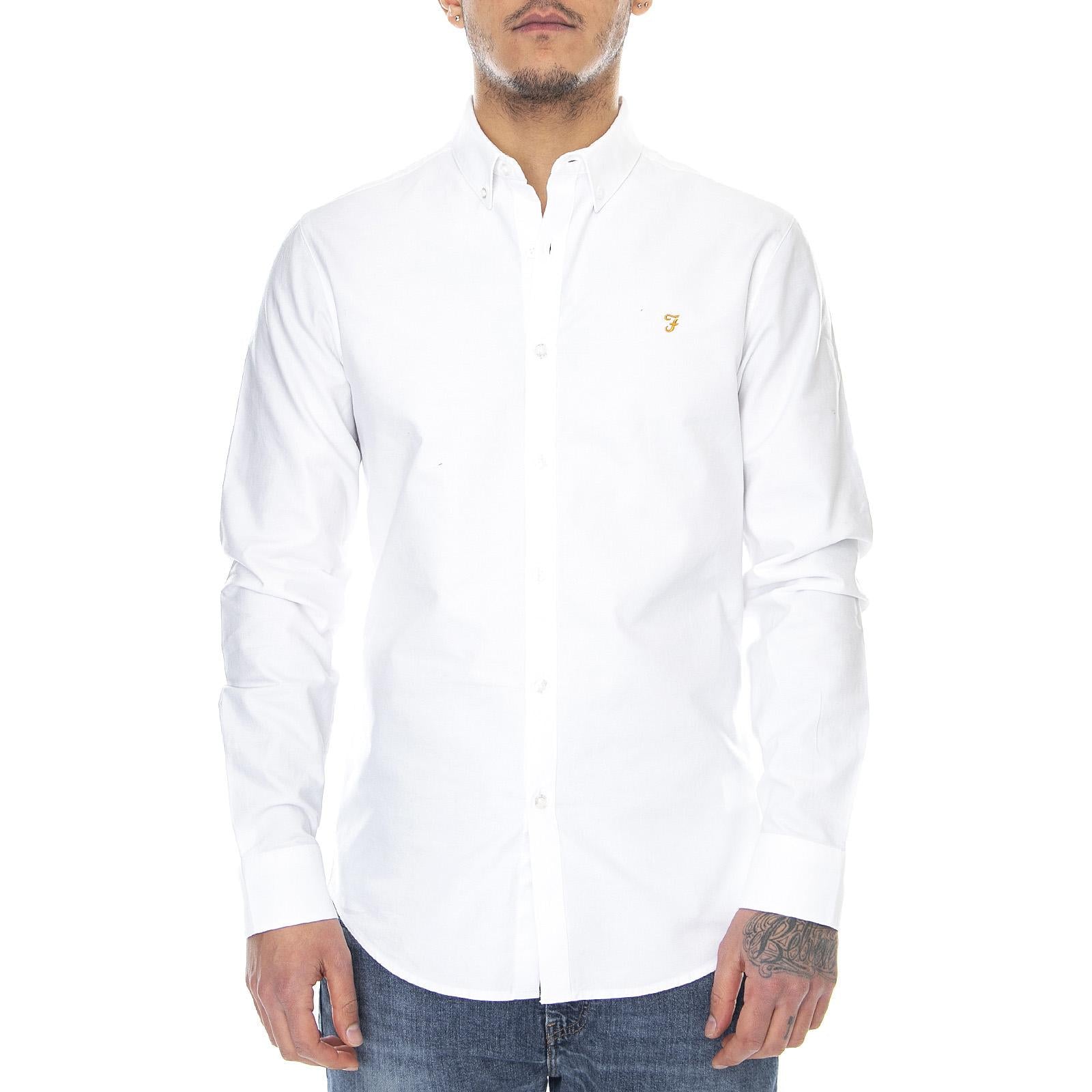 Mens Brewer White Shirt F4WSB060-104  FARAH 