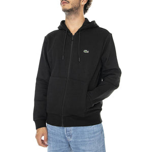 Sweatshirt-031 - Felpa con Cappuccio e Zip Uomo Nera SH9626-031  LACOSTE 