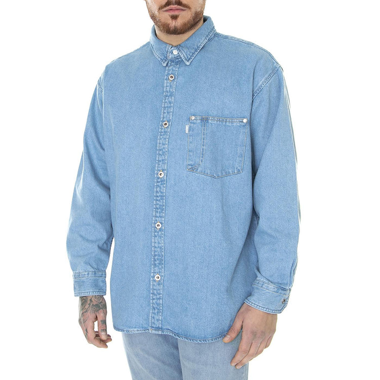 Silvertab Oversize Z2105 Light Indigo Worn In - Camicia Denim Jeans Uomo Blu A3404-0002  LEVIS 