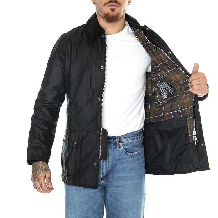 M's Ashby Wax Jacket Black / Classic - Giacca Invernale Uomo Nera MWX0339-BK72-FW23 . BARBOUR 
