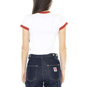 W' Graphic Ringer Mini Tee Slow Down White - Maglietta Girocollo Donna Bianca A3523-0017  LEVIS 