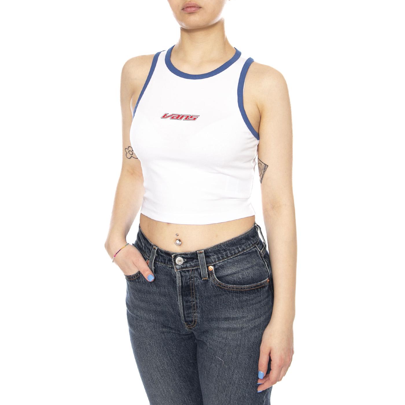 RETRO SPEED TANK WHITE - Canotta Donna Bianca VN000XDQ WHT1 VANS 
