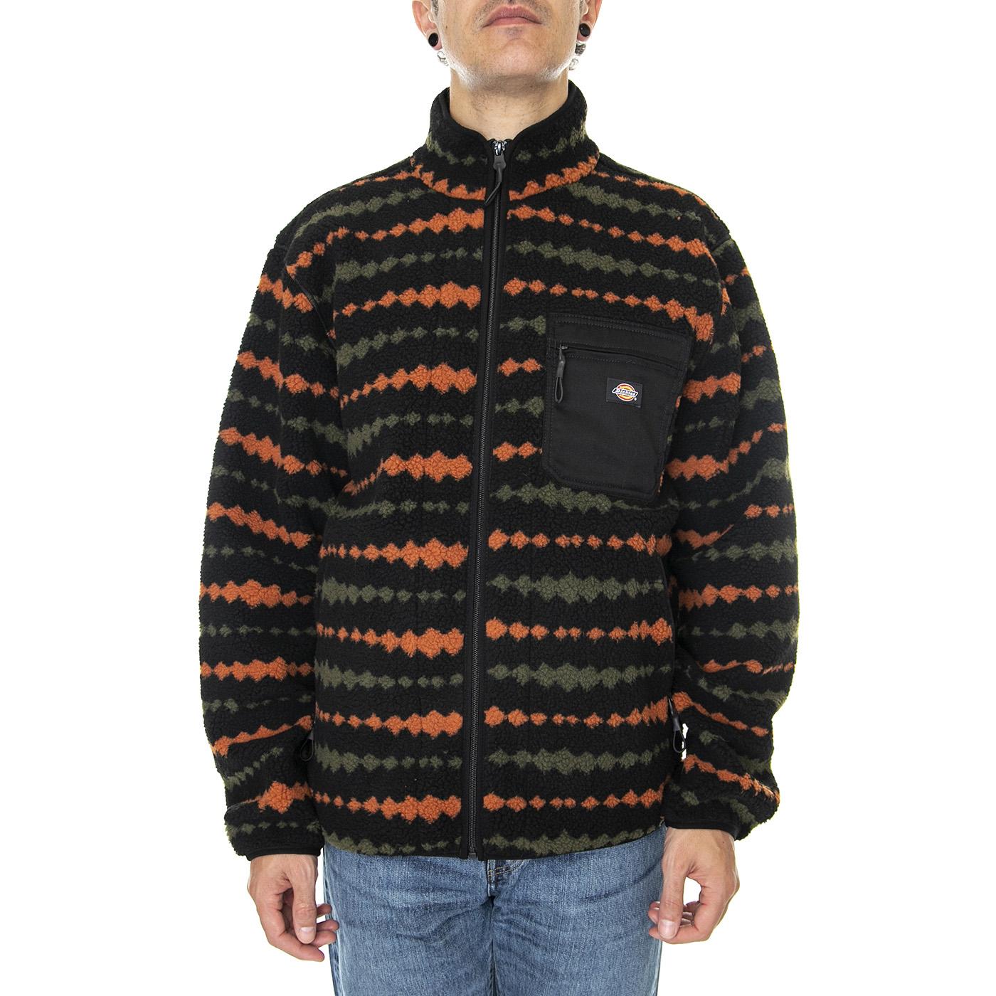 Falkville Fleece Black - Felpa con Zip Uomo Nera / Multicolore DK0A4XYNBLK1  DICKIES 