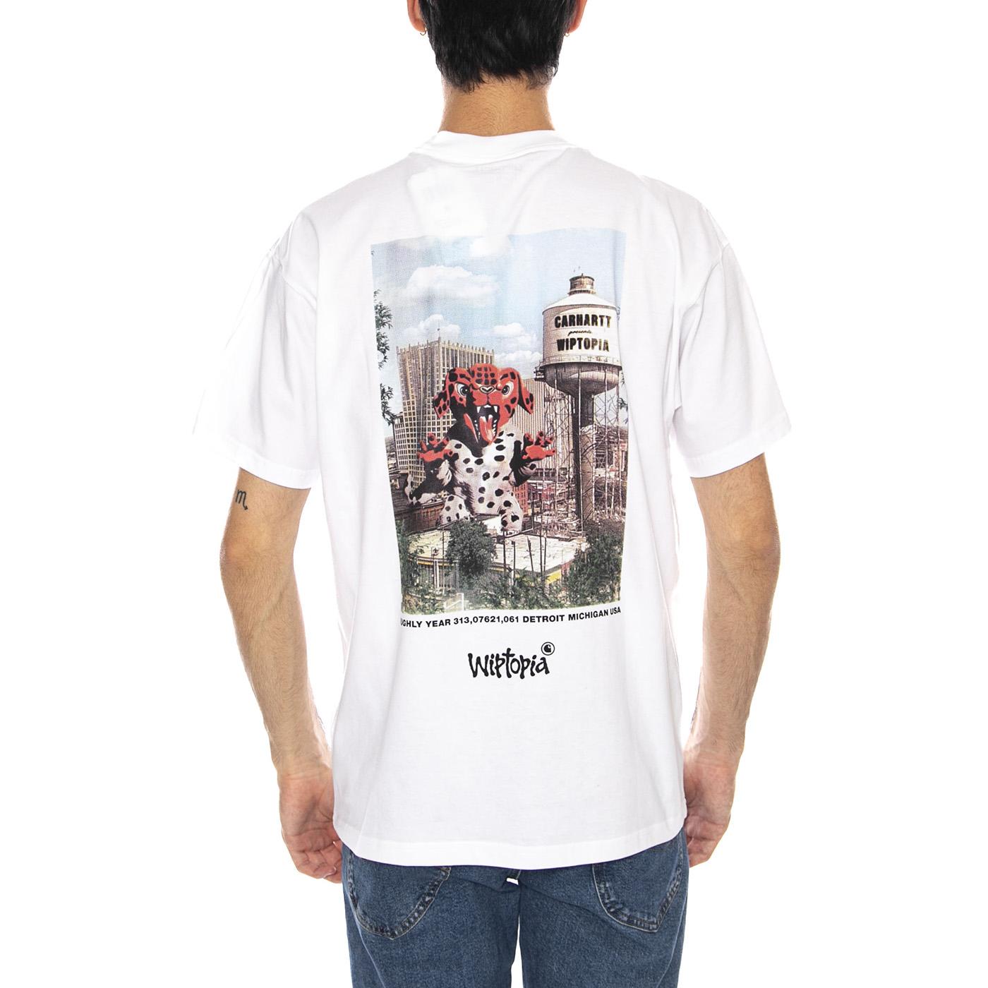 S/S Wiptopia T-Shirt White - Maglietta Girocollo Uomo Bianca I035492.02XX . CARHARTT WIP 