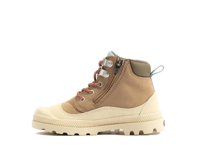 Pampa Hi Cuff Hkr Wp Nude Dust - Scarpe Stringate Profilo Alto Bambini Beige PAK58891-662-M  PALLADIUM 