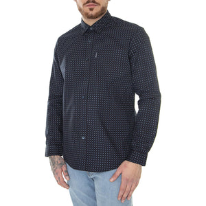 Scattered Square Print Shirt Midnight - Camicia Uomo Blu 61445-036  BEN SHERMAN 