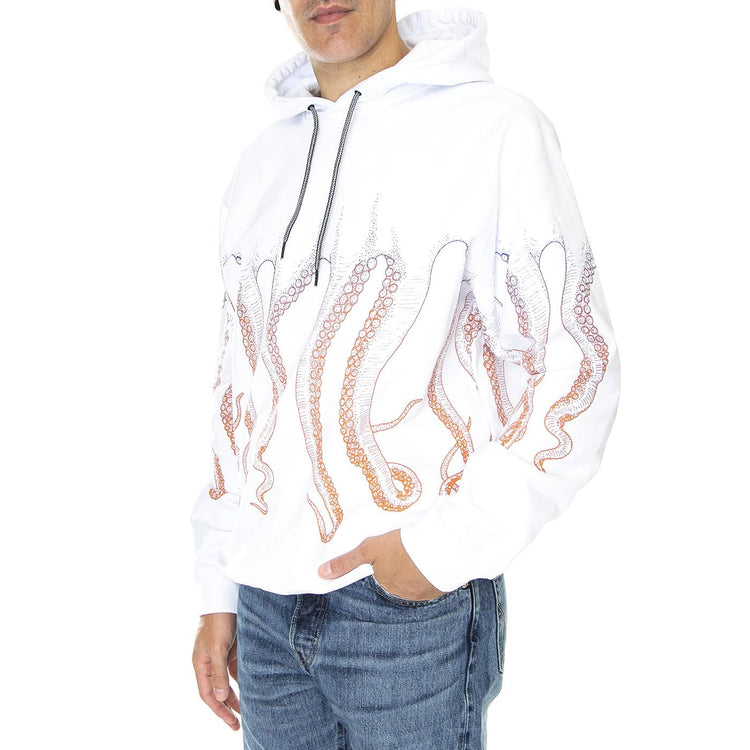 Gradient Hoodie White - Felpa con Cappuccio Uomo Bianca 22WOSH13-WHITE  OCTOPUS 