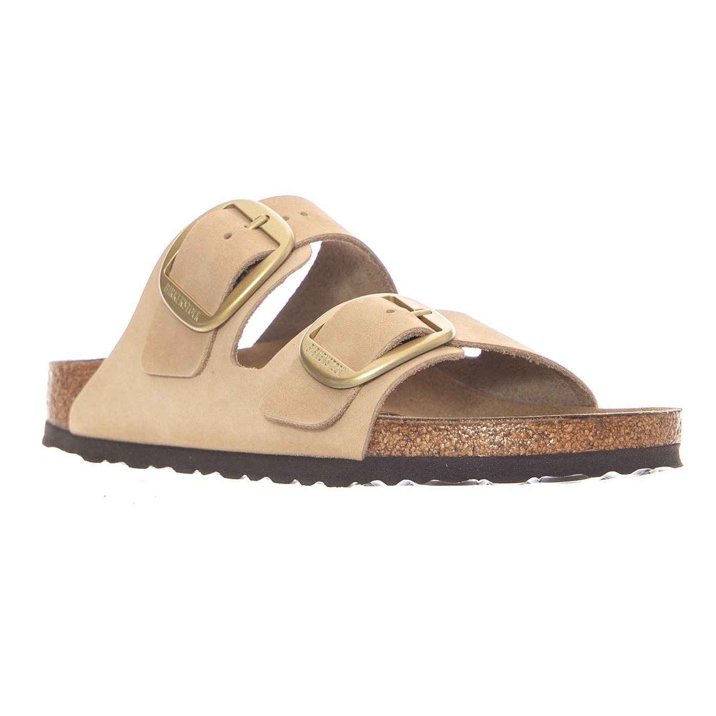 Arizona Big Buckle Nubuck Leather Narrow Fit Sandcastle - Sandali Donna Beige 1024064 SDL BIRKENSTOCK 