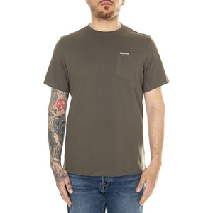 Langdon Pocket Tee Tarmac - Maglietta Girocollo Uomo Marrone SS24-MTS1114-CH55  BARBOUR 