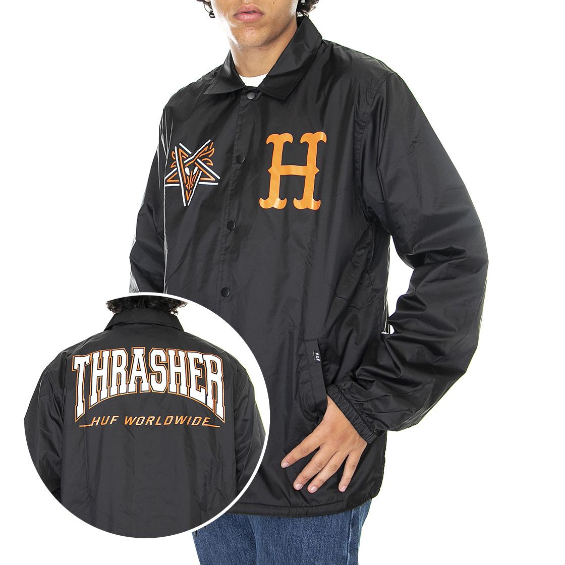 Huf x Thrasher Split Coaches - Giacca Uomo Nera JK00385-BLACK  HUF 