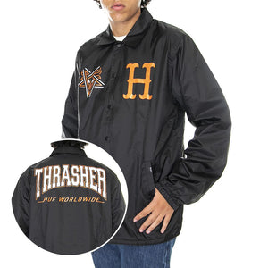Huf x Thrasher Split Coaches - Giacca Uomo Nera JK00385-BLACK  HUF 