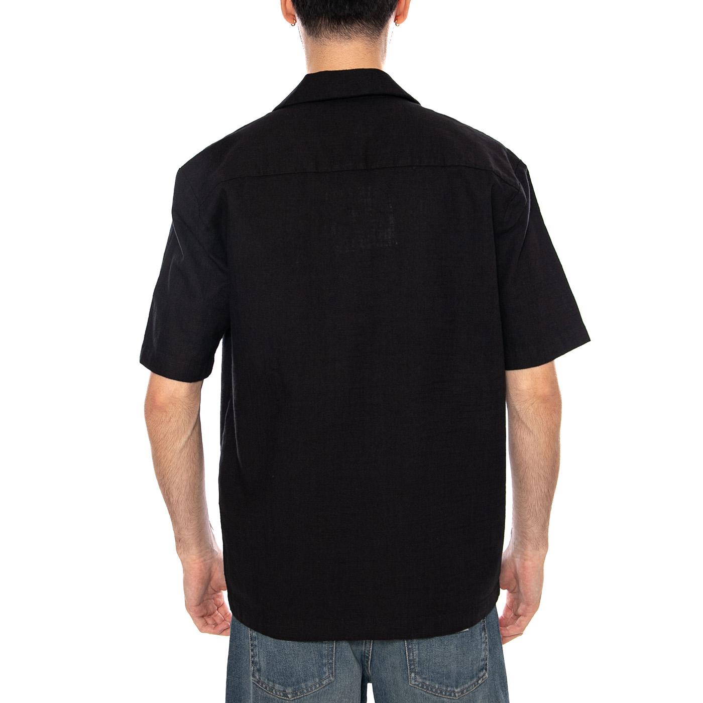 NILIO_MS SHIRT - Camicia Maniche Corte Uomo Nera 331565 110 ELVINE 
