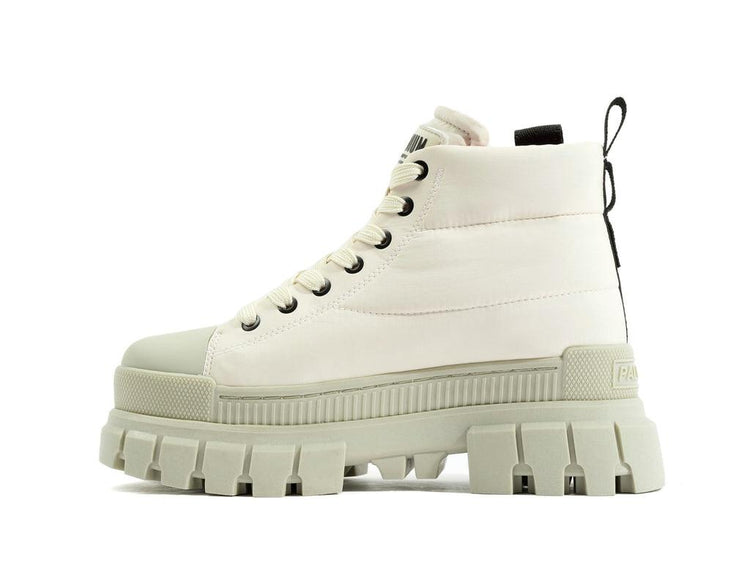 Revolt Boot Overcush Almond Milk - Scarpe Stringate Profilo Alto Donna Bianche PAS98863-175-M  PALLADIUM 