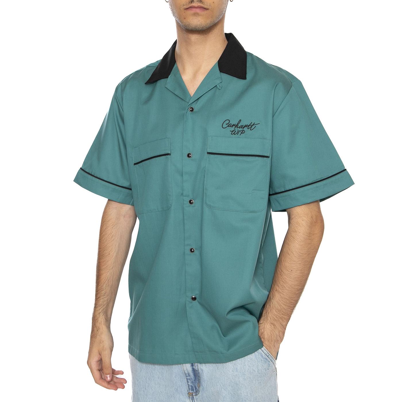 S/S Bowl Shirt Saguaro / Black - Camicia Maniche Corte Uomo Verde I035153.31VXX  CARHARTT WIP 