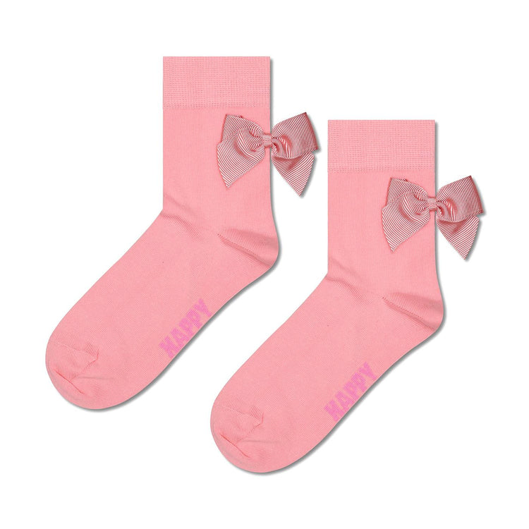 Bow 1/2 Crew Socks - Calzini Rosa P003126 PINK HAPPY SOCKS 