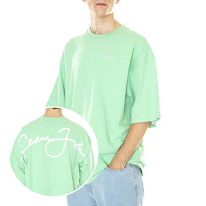 M' SJ Script Logo Backprint Peached Tee Green - Maglietta Girocollo Uomo Verde 6037514/231-00  SEAN JOHN 
