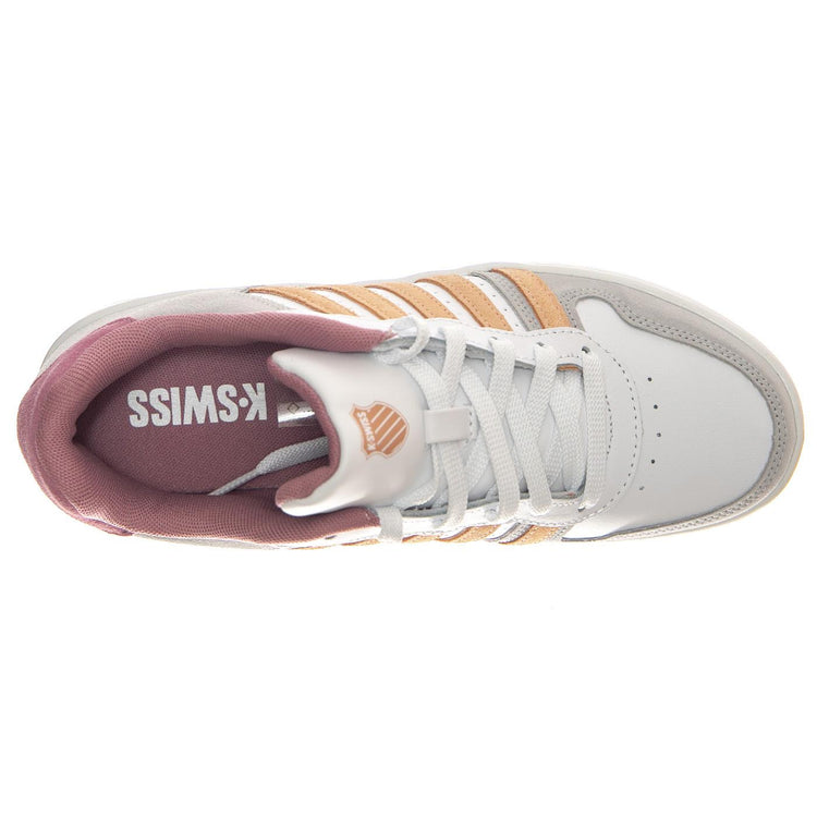 Court Pasilades White / Apricot Shoes - Scarpe Stringate Profilo Basso Uomo Bianche / Multicolore 06931-948-M  K-SWISS 