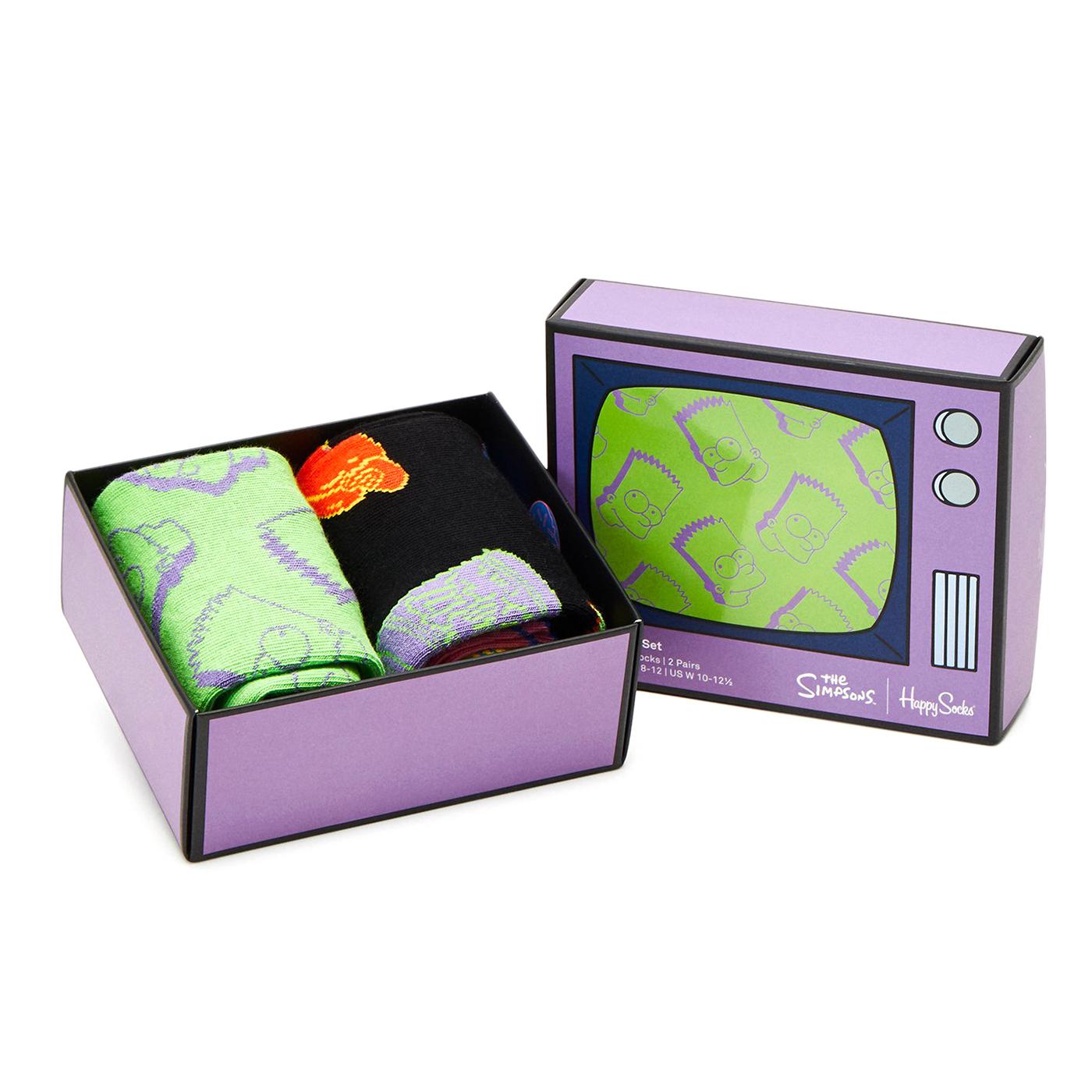 2-Pack Bart Special Gift Set 0200 - Set da Due Paia di Calzini Multicolore XSIM02-0200  HAPPY SOCKS 