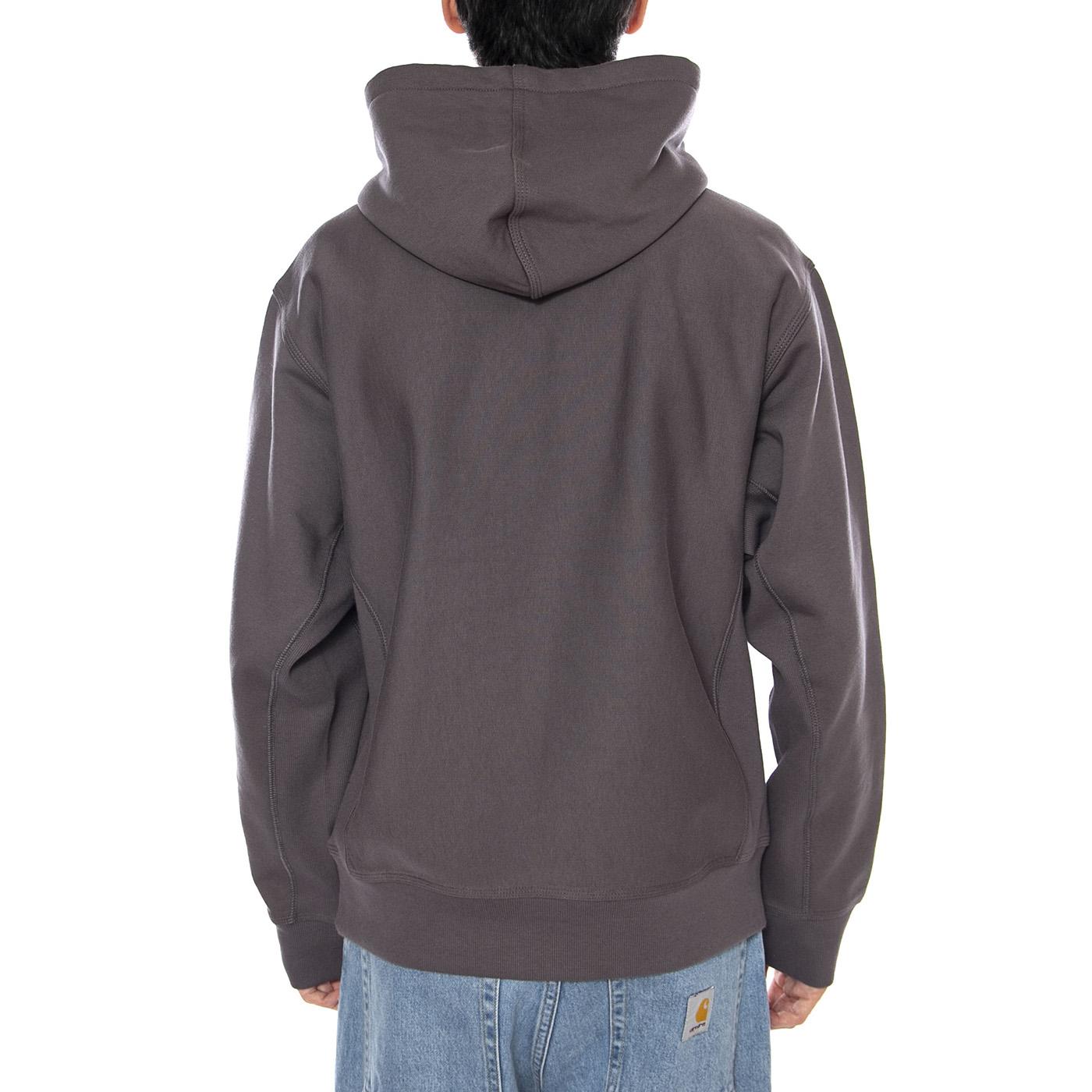 Hooded American Script Sweat Porphyry - Felpa con Cappuccio Uomo Verde I028279.33CXX . CARHARTT WIP 