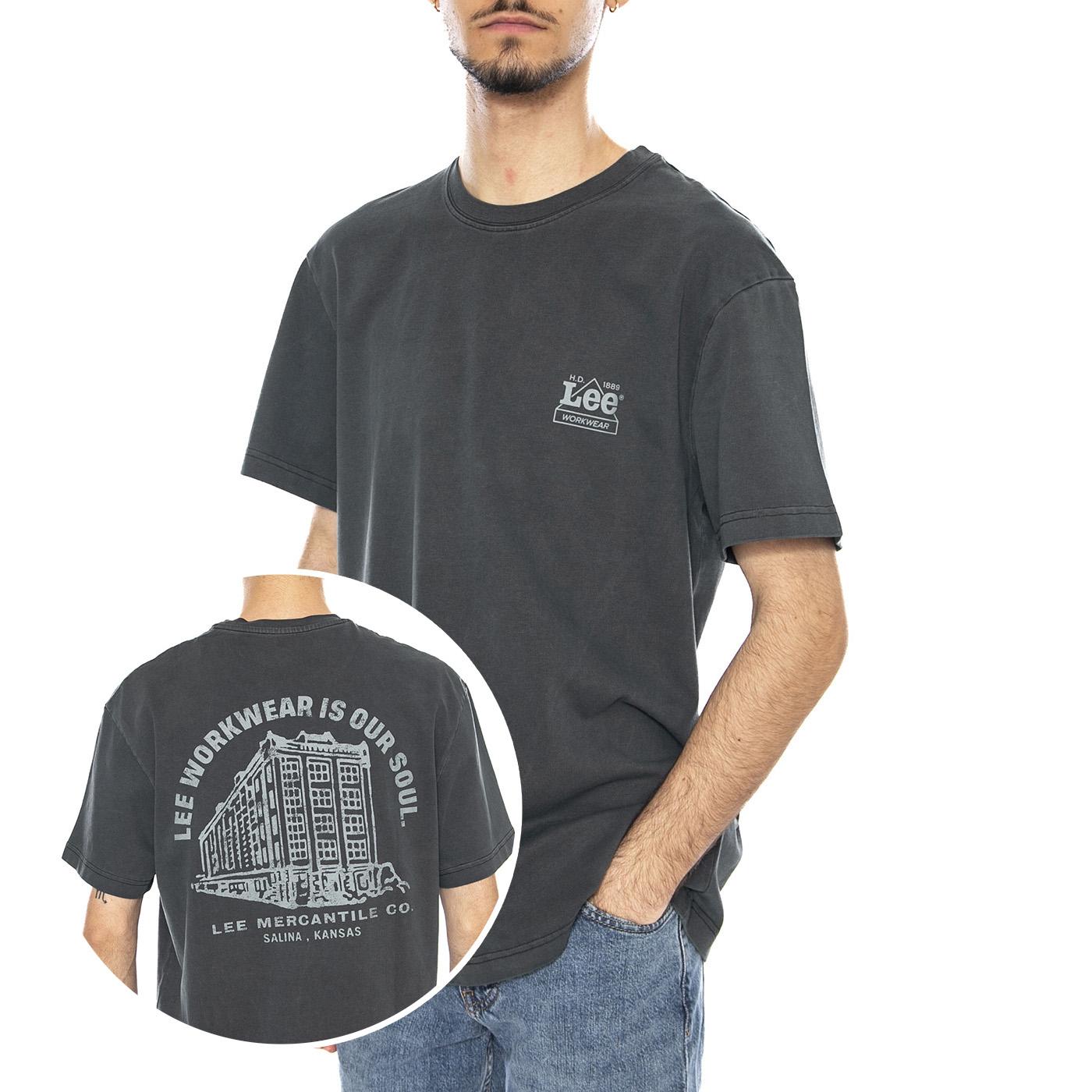 Ww Graphic Tee Washed Black -- Maglietta Girocollo Uomo Nera 112370483 . LEE 