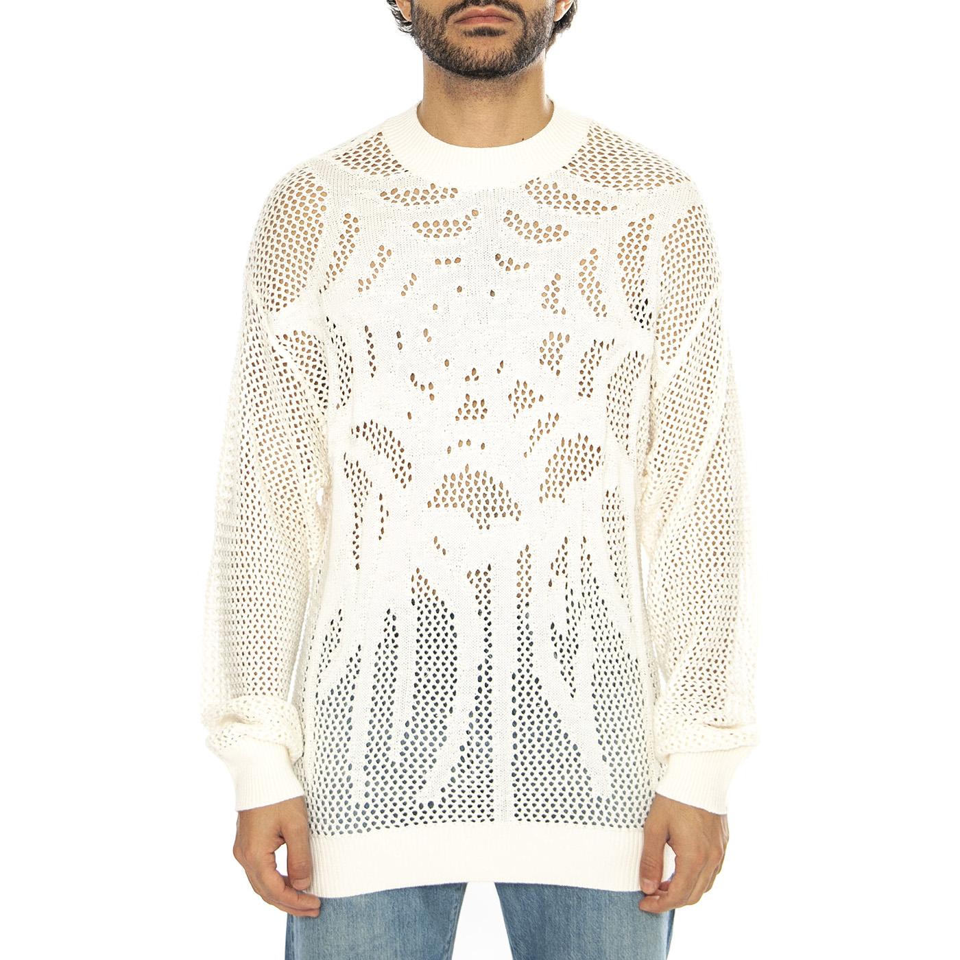 Sweater Snatch Off White - Maglione Girocollo Uomo Bianco SWEATER SNATCH - OFF-WHITE  WASTED PARIS 