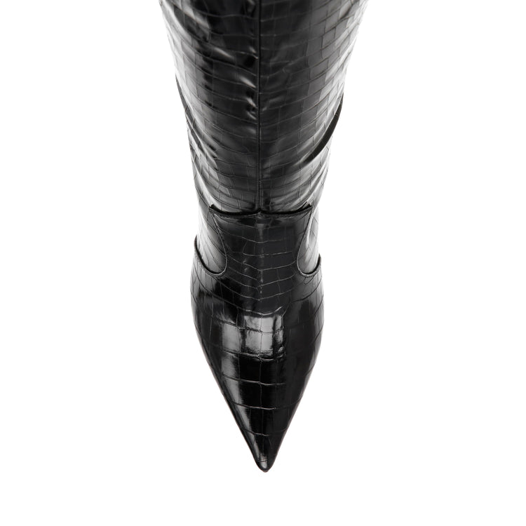 Resolute Black Croco - Stivali Donna Neri SMSRESOLUTE-66  STEVE MADDEN 