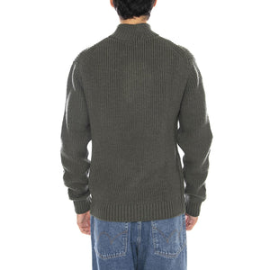 Clean Half Zip Knit Olive Gray - Maglione Collo Alto Uomo Grigio 112370539 . LEE 