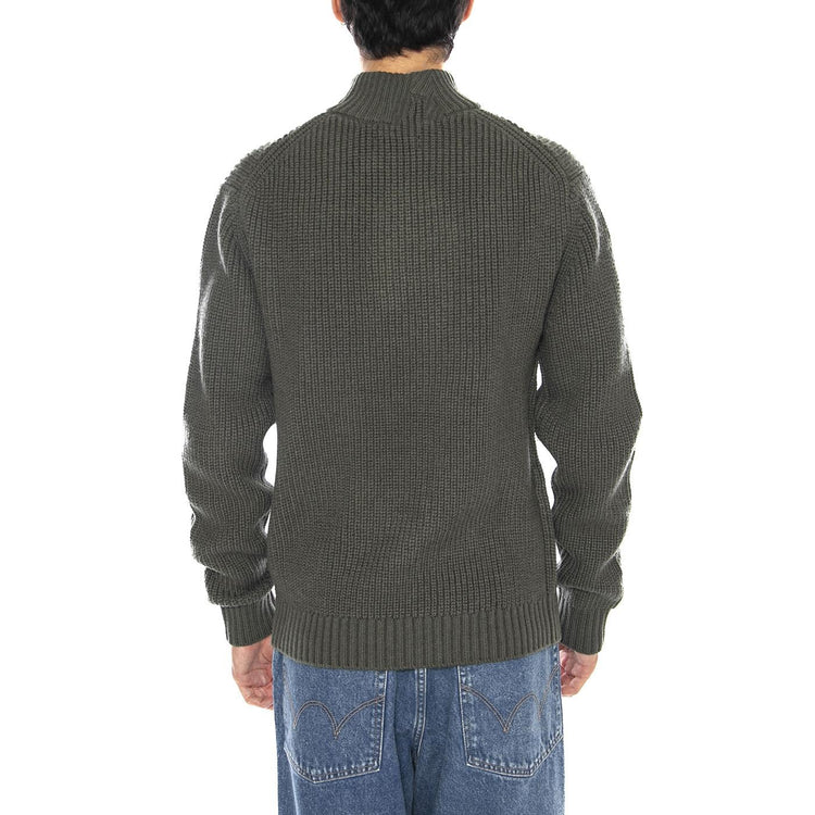 Clean Half Zip Knit Olive Gray - Maglione Collo Alto Uomo Grigio 112370539 . LEE 