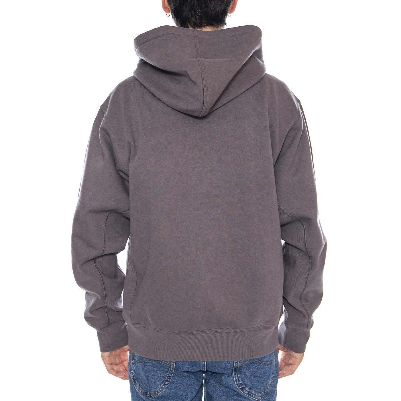 Hooded American Script Jacket Porphyry - Felpa con Cappuccio Uomo Grigia I033063.33CXX . CARHARTT WIP 